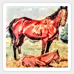 Mare and foal 1 Sticker